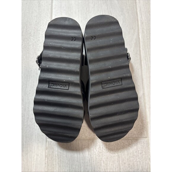 Amazon.com | Vionic Anaya Women Vionic Women’s Black Leather Platform Sandals Size 6 Arch Support